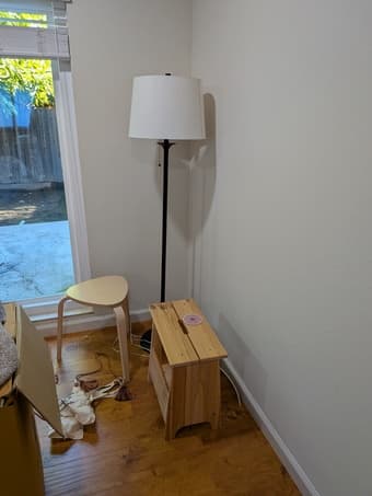 Free dresser and lamp and stools 1