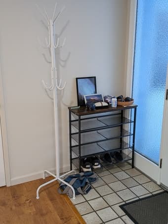 Free shoe rack, coat rack and stools 2
