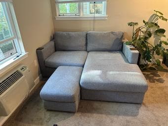 Pottery Barn Pacifica Reversible Chaise Storage Sofa 86'' + Ottoman 1