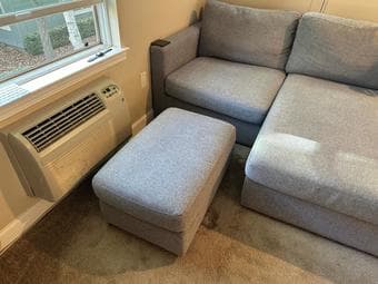 Pottery Barn Pacifica Reversible Chaise Storage Sofa 86'' + Ottoman 3