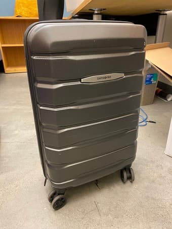 Samsonite hard shell spinner carry on suitcase, gray/black 1