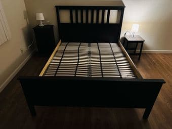 IKEA Hemnes bed with mattress, two nightstands and two lamps 1