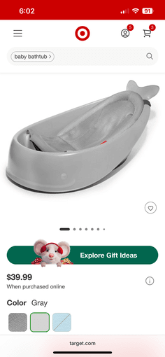 Skip hop whale 3-stage infant bathtub 2