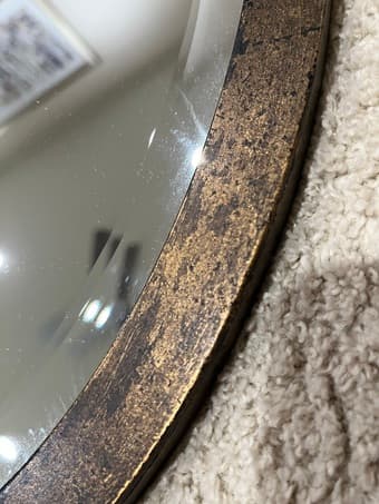 Oval distressed bronze mirror 2