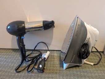 Moving Sale! Clothes iron, hair dryer, lamps 1