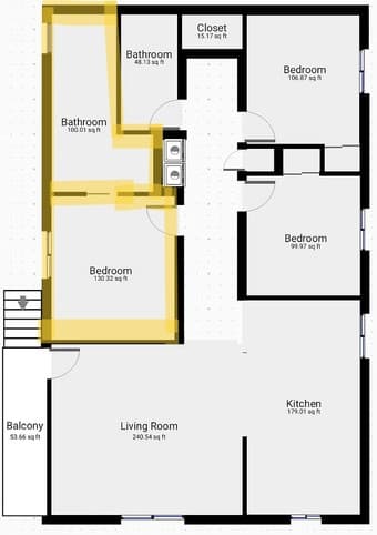 Master Bedroom for Rent in Palo Alto in 3B2B apartment 1