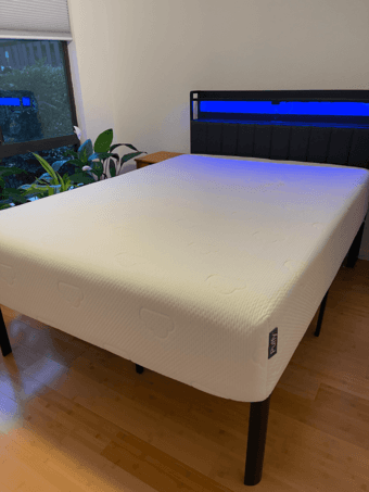 Puffy Full Size Mattress (12”) + Frame & Headboard — OBO 1