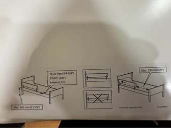 IKEA crib + bed frame + mattress + guard rail + waterproof sheet + she 3