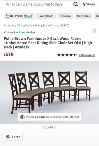 Living space dining chairs 1