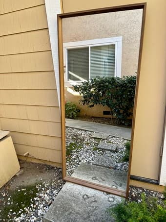 Two matching IKEA NISSEDAL mirrors in walnut 1