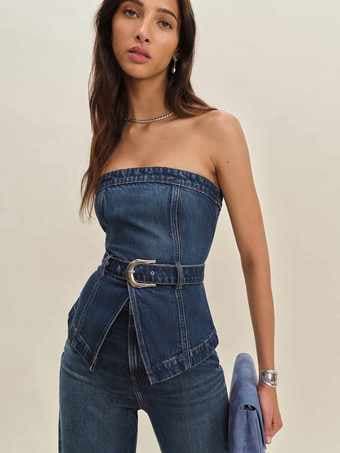 Brand new Reformation Denim Top with Tags! 1