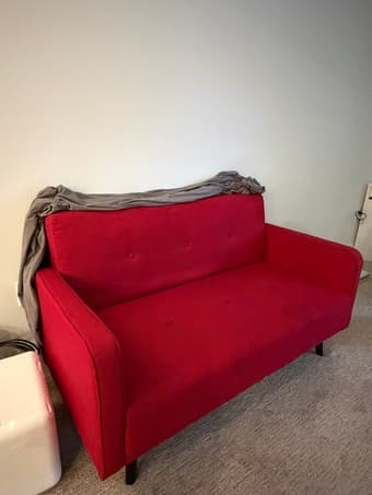 good small 2-seater sofa with cleaned washed sofa cover, no pets 1