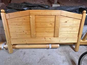 Disassembled European Real Wooden Bedframe Queen size 1