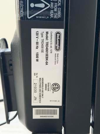 De'Longhi Oil-Filled Radiator Space Heater, 1500W 3