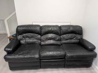 Black leather couch 1