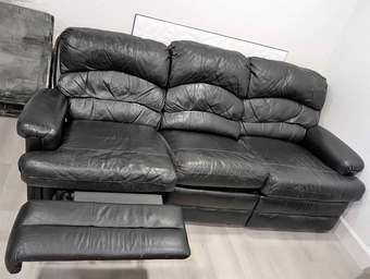 Black leather couch 2