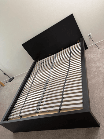 Queen Mattress + IKEA Bed Frame (OBO). 1