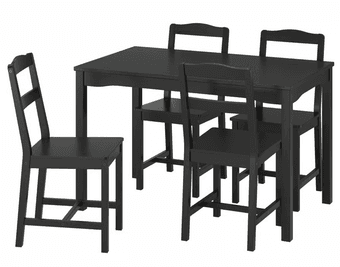 For Sale: IKEA Table & 4 Chairs (Black-Stained Pine) 1