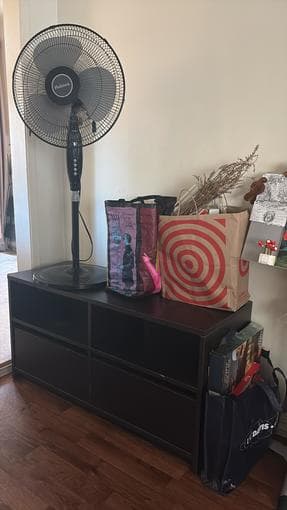 TV stand, fan, and chair for sale 2