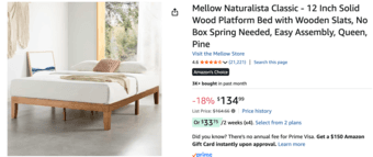 12 inch solid wood bed frame, brand new still in box 1