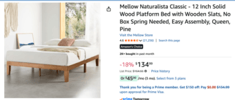 12 inch solid wood bed frame, brand new still in box 1