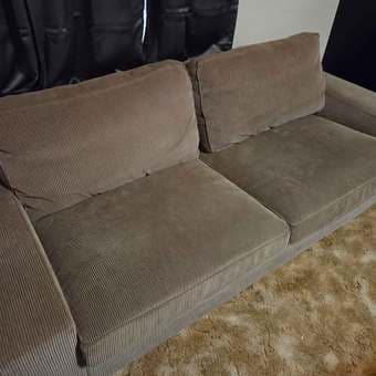 Excellent Brown Courduroy Sofa 90x36 (Like New) 1