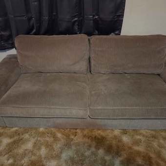 Excellent Brown Courduroy Sofa 90x36 (Like New) 2