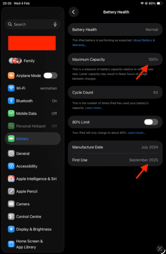 Like New iPad Mini 17 Cellular with 2 year AppleCare+ 2