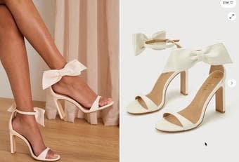 White Heels with a Bow (Brand New!) 1