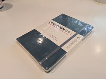 Lechtturm dotted notebook (B6+, Stone Blue) 1