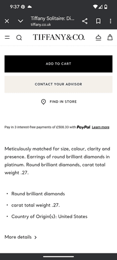 Authentic Tiffany & Co Diamond earrings - perfect Valentines day gift! 4