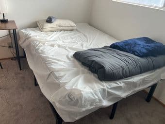 Bedframe, full size mattress at California Av 2