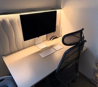 Like-New IKEA Standing Desk + Privacy Screen + Screen Lights Bundle 1