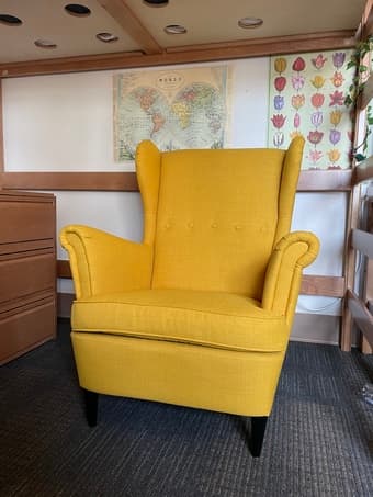 IKEA STRANDMON Wing chair in Skiftebo yellow ($349 value) 1