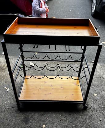 Bar Cart + Leaning Bookshelf 1