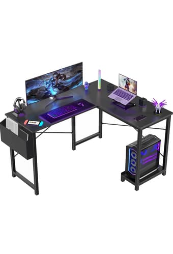L shaped reversible desk with CPU storage 1