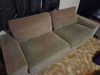 Free Brown Corduroy Sofa (90 x 36) 2