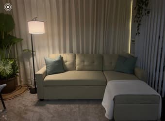 4-in-1 compact convertible sleeper sofa w/ built in storage 1