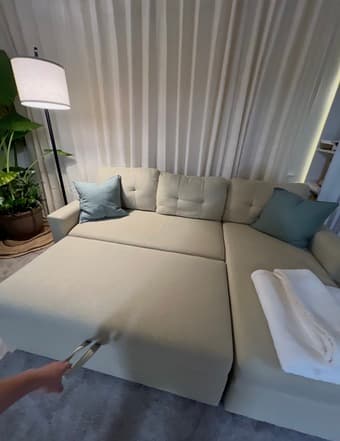 4-in-1 compact convertible sleeper sofa w/ built in storage 2