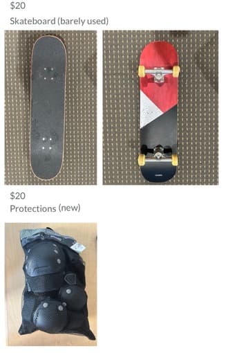 Skateboard and Protections 1