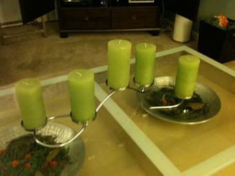 Crate and barrel modern candelabra set - $25 1