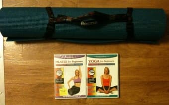 Yoga Mat Plus 2 Yoga DVDs - $10 1