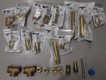 Brass pipe fittings, $40 1