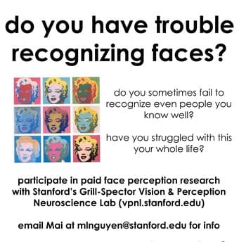 Do you have trouble recognizing faces? 1